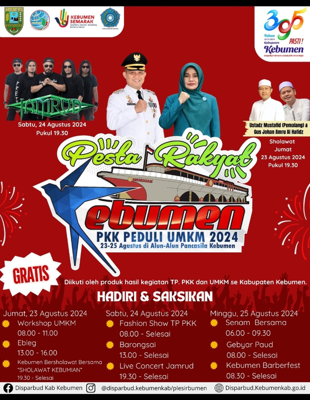 Ada Konser Jamrud, dan Pameran Hasil Kegiatan TP PKK dan UMKM, Berikut Kegiatan Pesta Rakyat Kebumen