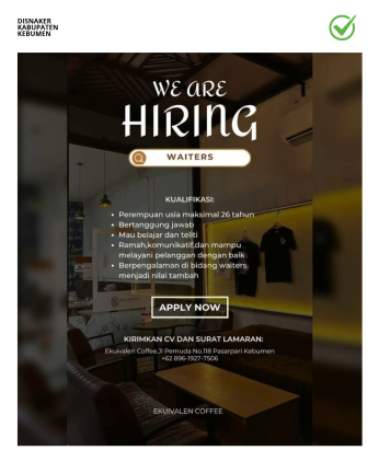 Lowongan Kerja Ekuivalen Coffee Buka Rekrutmen Posisi Waiters